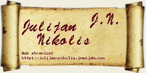Julijan Nikoliš vizit kartica